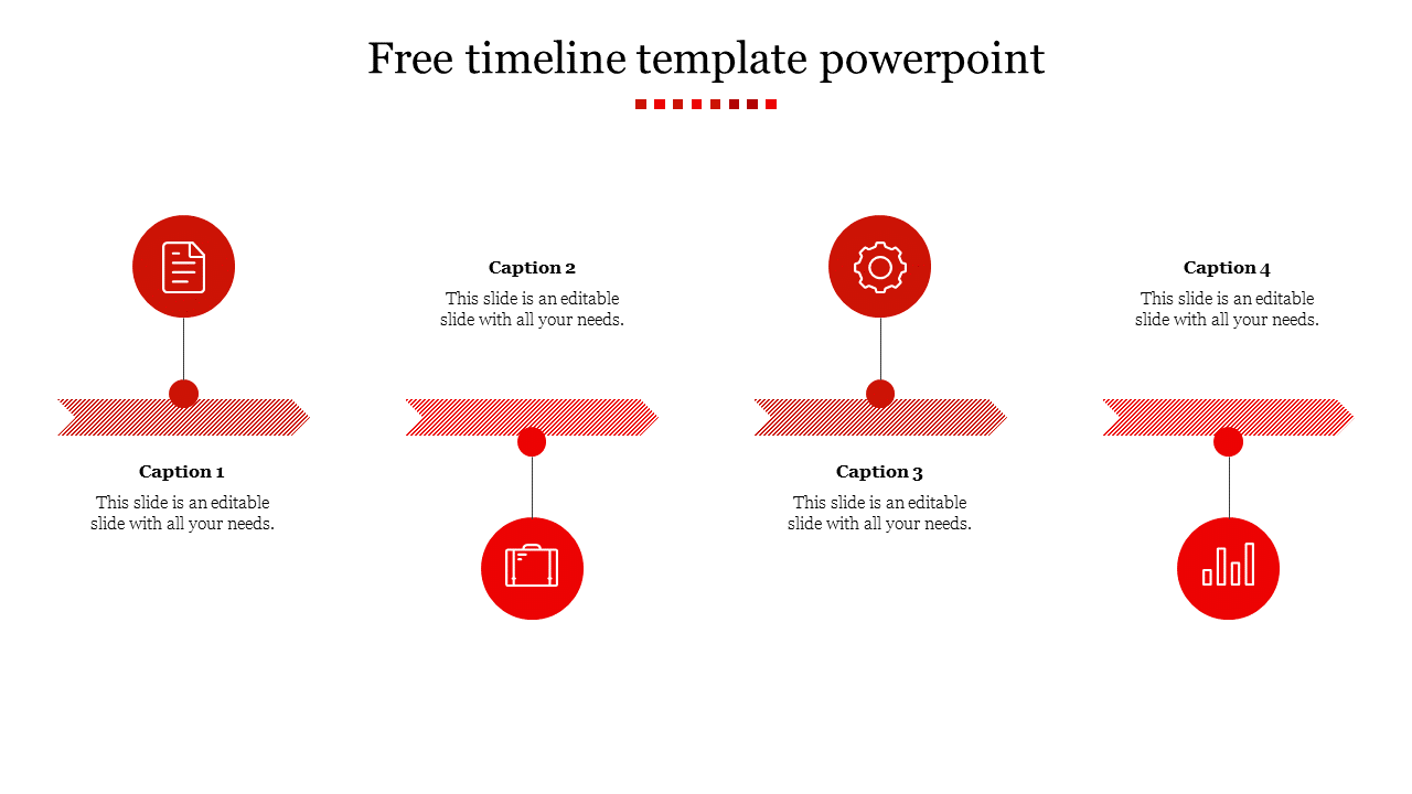 free timeline template powerpoint 2010-4-Red